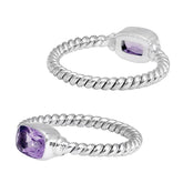 SR-5360-AM-5" Sterling Silver Ring With Amethyst Jewelry Bali Designs Inc
